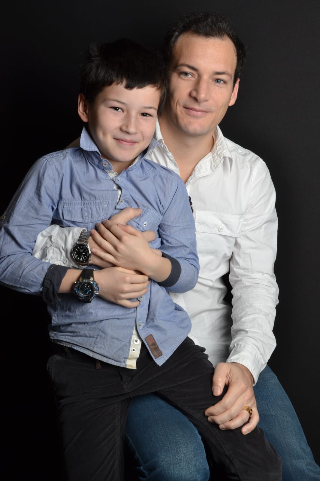 Young Sunny Charmetant and his Dad, wearing watches